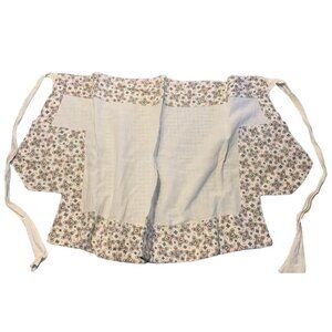 Cotton Apron Geometric Print Pattern Lightweight White Vtg Accents